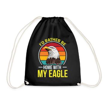 Eagle Bird Love Falconry Golden Eagle Wildlife - Drawstring Bag - black - Front
