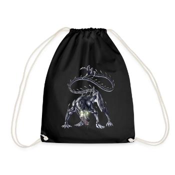 Aztec Mythical Creature Ahuizotl - Drawstring Bag - black - Front