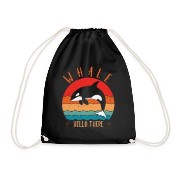 Baleine Bonjour Là Orque Baleine Béluga Biologistes marins - Sac de sport léger - noir - Devant