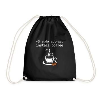 Sudo Install Coffee Informatiker Admin - Turnbeutel - Schwarz - Vorne