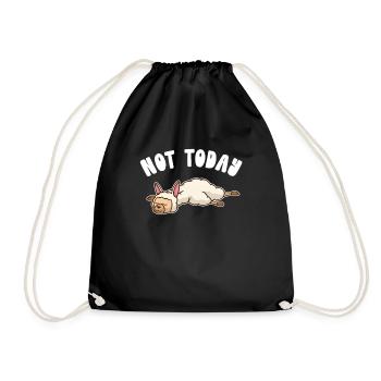 Not Today Guanaco Llama Vicuna Breeder Alpaca - Drawstring Bag - black - Front