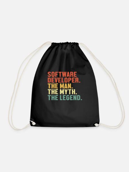 Software Developer Man Myth Legend Developer - Turnbeutel - Schwarz