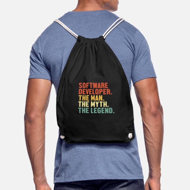 Software Developer Man Myth Legend Coder Software Drawstring Bag
