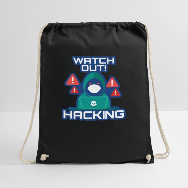 Watch Out Hacking Full Stack Coder Software Drawstring Bag