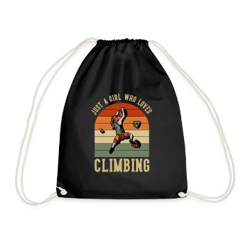Just a Girl who Loves Climbing Escalade sur bloc - Sac de sport léger - noir - Devant