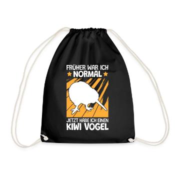 Kiwi Vogel früher war ich normal Neuseeland - Turnbeutel - Schwarz - Vorne