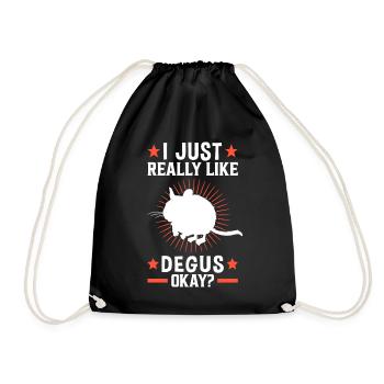 I like Degus Rodent Ordinary Degu - Drawstring Bag - black - Front