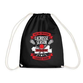 Funny Lacrosse Sport Lacrosse Player Gift - Drawstring Bag - black - Front