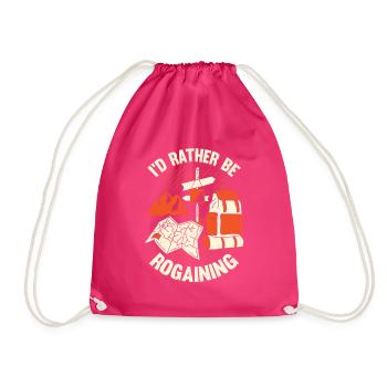Orientierungslauf Sport Rogaining Rogaine Geschenk - Turnbeutel - Fuchsia - Vorne