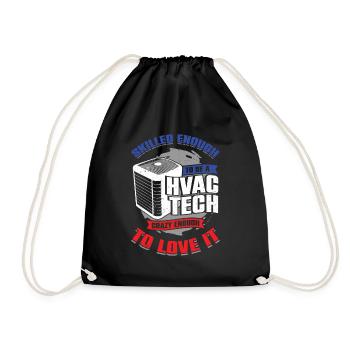 Funny air conditioning technology Air conditioning technician Job gift - Drawstring Bag - black - Front