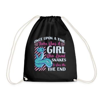 Snake Serpent Girl Once Upon A - Drawstring Bag - black - Front