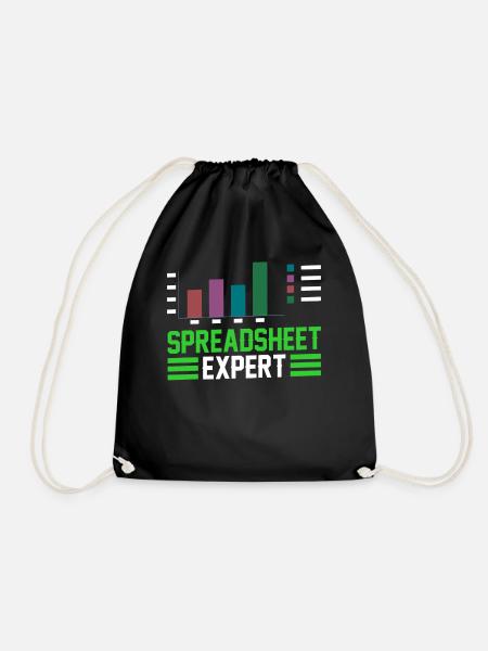 Spreadsheet Experte Tabelle Arbeit Buchhalter - Turnbeutel - Schwarz