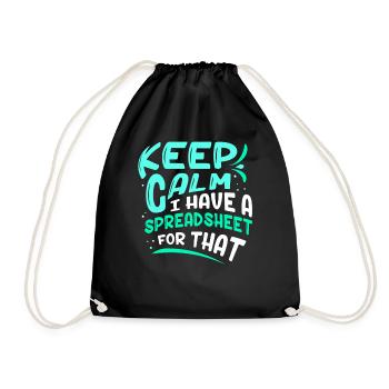 I have a spreadsheet for table accountant - Drawstring Bag - black - Front