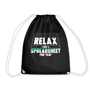 Relax I have a spreadsheet for this - Drawstring Bag - black - Front