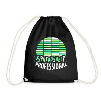 Spreadsheet Professional Accountant Table Work - Drawstring Bag - black - Front