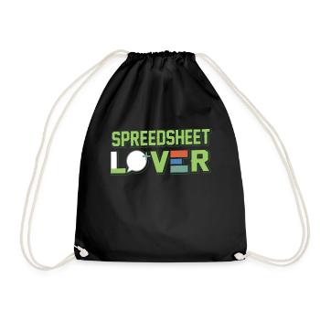 Spreadsheet Liebhaber Buchhalter Tabelle Arbeit - Turnbeutel - Schwarz - Vorne