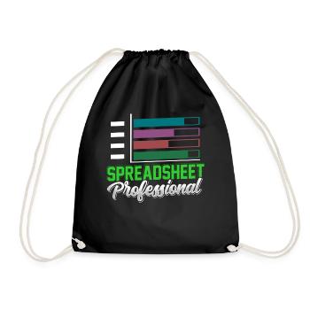 Spreadsheet Professional Accountant Table Work - Drawstring Bag - black - Front