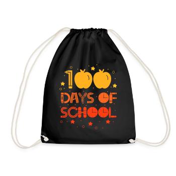 100 Days School Sayings Team Sweet Funny - Drawstring Bag - black - Front