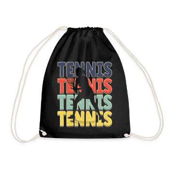 Cool Retro Text Silhouette Tennis - Sac de sport léger - noir - Devant