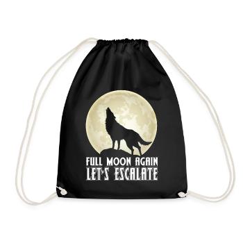 Wolf Vollmond Eskalation Rudel Wölfe - Turnbeutel - Schwarz - Vorne