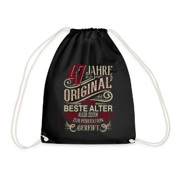 47. Geburtstag Vintage Retro - Turnbeutel - Schwarz - Vorne