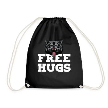 Wolf Embrace Wild Dog Full Moon Wolf Pack - Drawstring Bag - black - Front