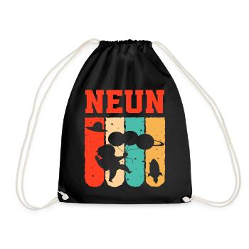 Astronaut 9th Birthday Space Boy Gift - Drawstring Bag - black - Front