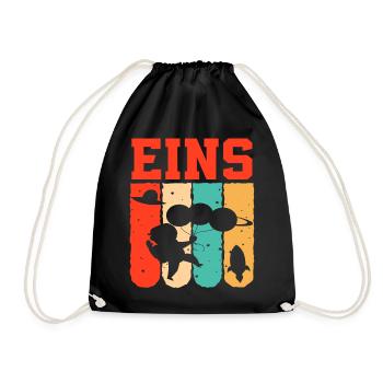 Astronaut 1st Birthday Space Boy Gift - Drawstring Bag - black - Front