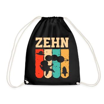 Astronaut 10th Birthday Space Boy Gift - Drawstring Bag - black - Front
