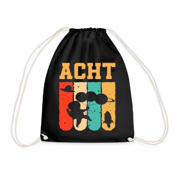 Astronaut 8th Birthday Space Boy Gift - Drawstring Bag - black - Front