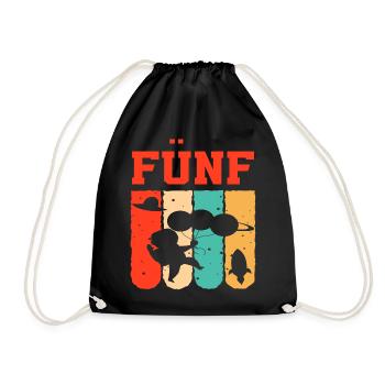 Astronaut 5th Birthday Space Boy Gift - Drawstring Bag - black - Front