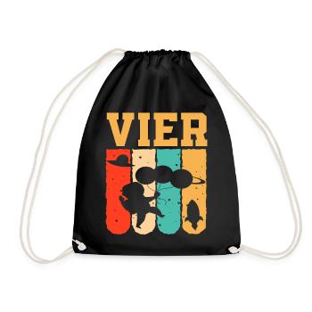 Astronaut 4th Birthday Space Boy Gift - Drawstring Bag - black - Front