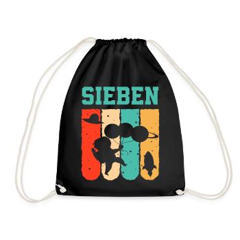Astronaut 7th Birthday Space Boy Gift - Drawstring Bag - black - Front