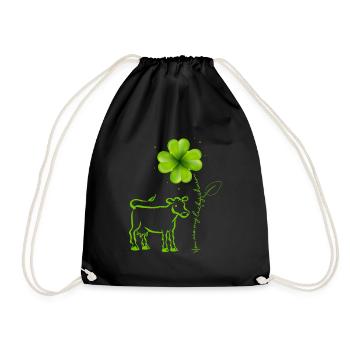 Tu es mon porte-bonheur vache Cloverleaf - Sac de sport léger - noir - Devant