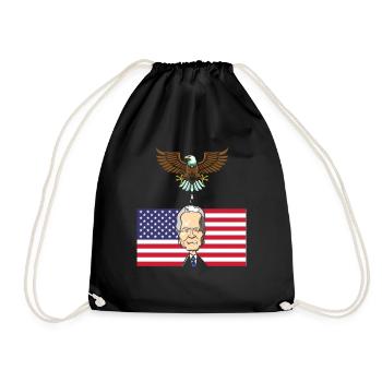 Biden Vogel Kackt USA American Flag - Turnbeutel - Schwarz - Vorne