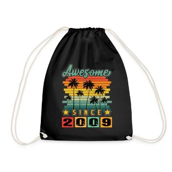 Awesome Since 2009 - Drawstring Bag - black - Front