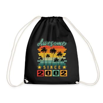 Awesome Since 2002 - Drawstring Bag - black - Front