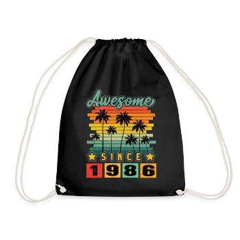 Awesome Since 1986 - Drawstring Bag - black - Front