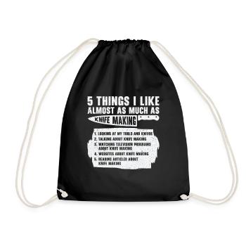 Knifemaking Knife Making Bladesmith Smithing Knife - Drawstring Bag - black - Front