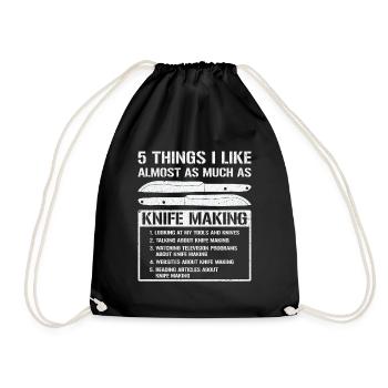 Knifemaking Knife Making Bladesmith Smithing Knife - Drawstring Bag - black - Front