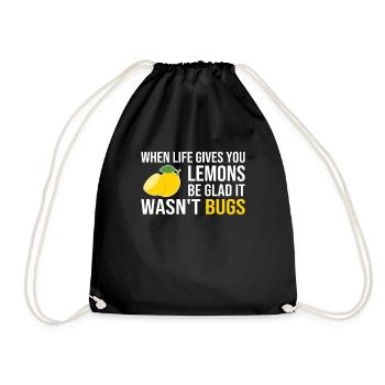 Life Gives You Lemons Not Bugs Full Stack - Drawstring Bag - black - Front