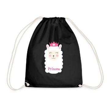 Princess Vicuna Guanaco Llama Breeder Alpaca - Drawstring Bag - black - Front