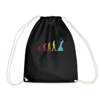 Kendo Evolution Kenjusu Kata Shinai Samurai Kendo - Drawstring Bag - black - Front