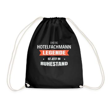 Rente Ruhestand Pension Hotelfachmann - Turnbeutel - Schwarz - Vorne