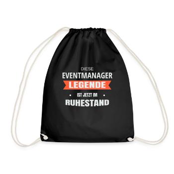 Rente Ruhestand Pension Eventmanager - Turnbeutel - Schwarz - Vorne