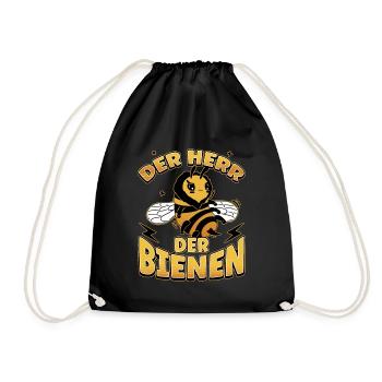 Herr Der Bienen Imker Bienenflüster Biene - Turnbeutel - Schwarz - Vorne