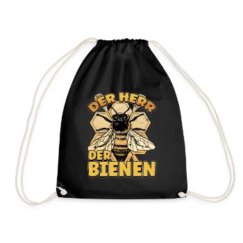 Herr Der Bienen Imker Bienenflüster Biene - Turnbeutel - Schwarz - Vorne
