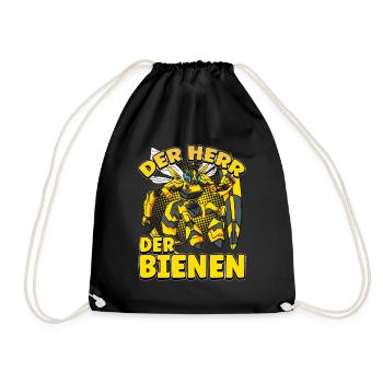Herr Der Bienen Imker Bienenflüster Biene - Turnbeutel - Schwarz - Vorne