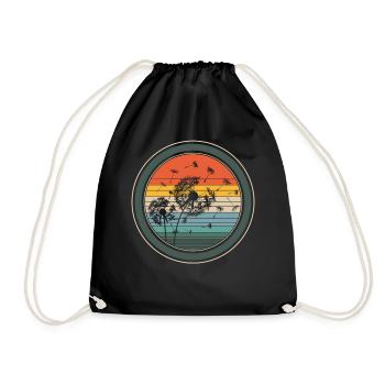 Windflower Shirt, Dandelion Tee, Natures Flower - Drawstring Bag - black - Front