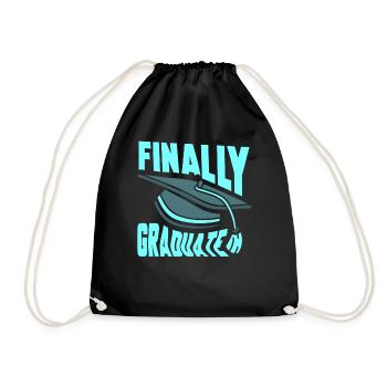Finally Graduated Graduate Graduate - Drawstring Bag - black - Front